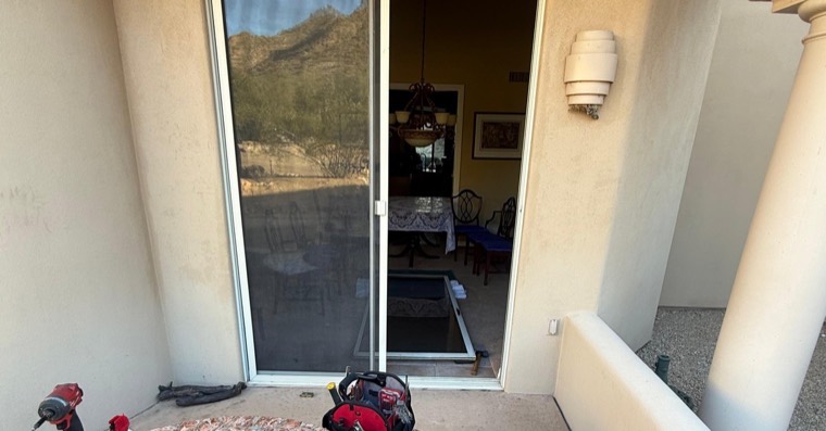 Sliding patio door service setup